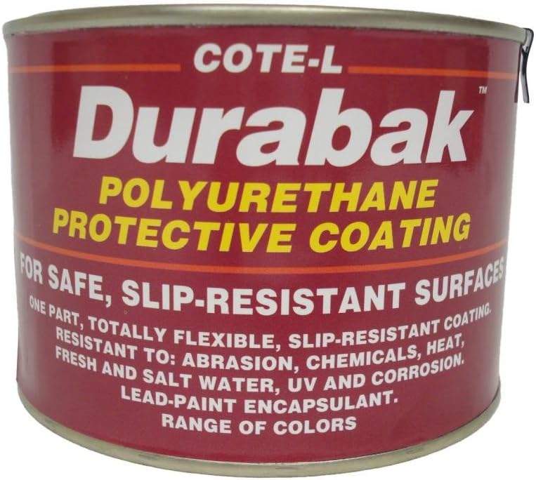 Durabak Original (for Indoors), Smooth Version - Non Slip Coating, Bedliner, Deck Paint for All Boats - Many Colors to Choose from! - White - Quart