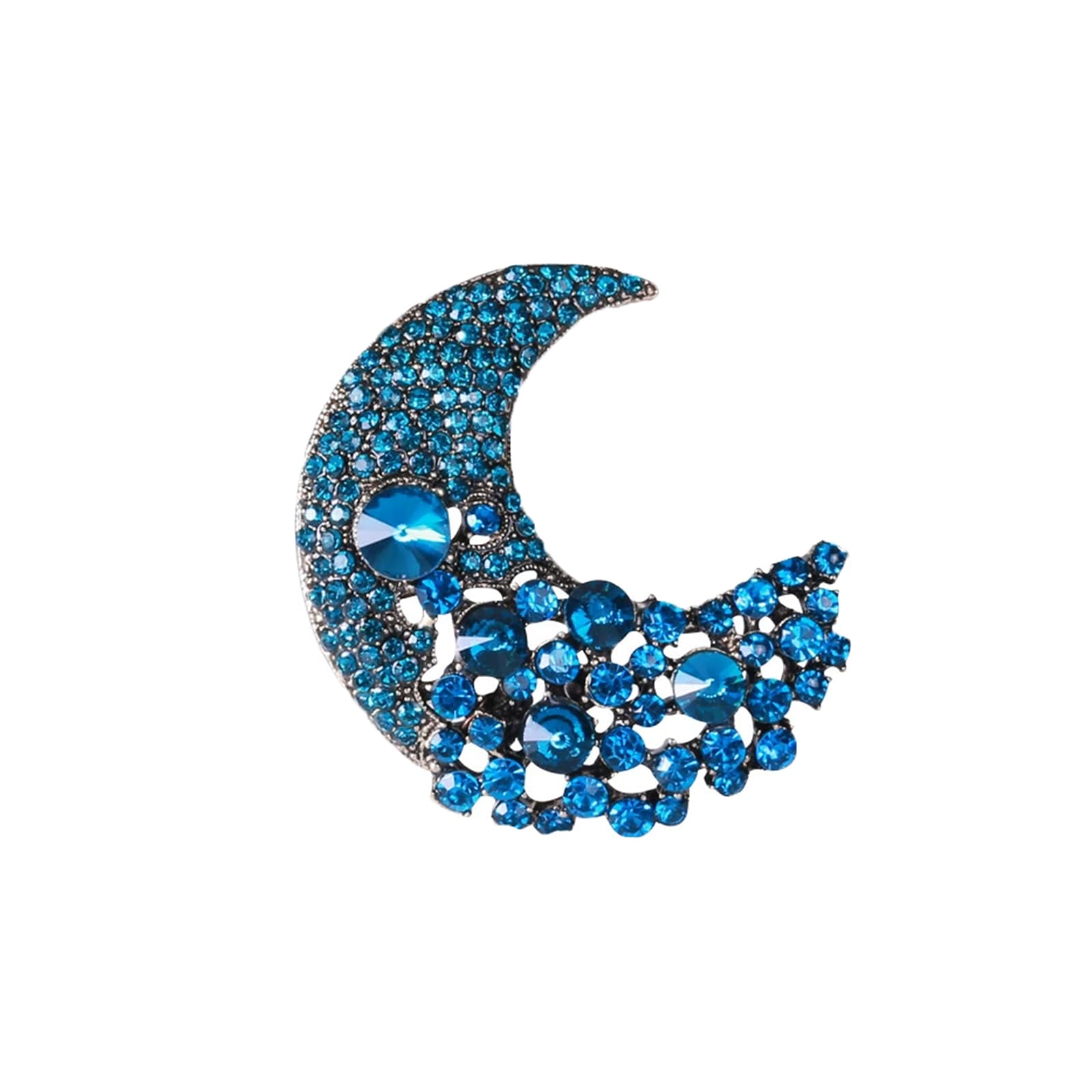 Rhinestone Moon/Sun Brooch Pin for Women Crystal Celestial Brooches Elegant Dress Suit Accessories Sun/Moon Lapel Pins Jewelry