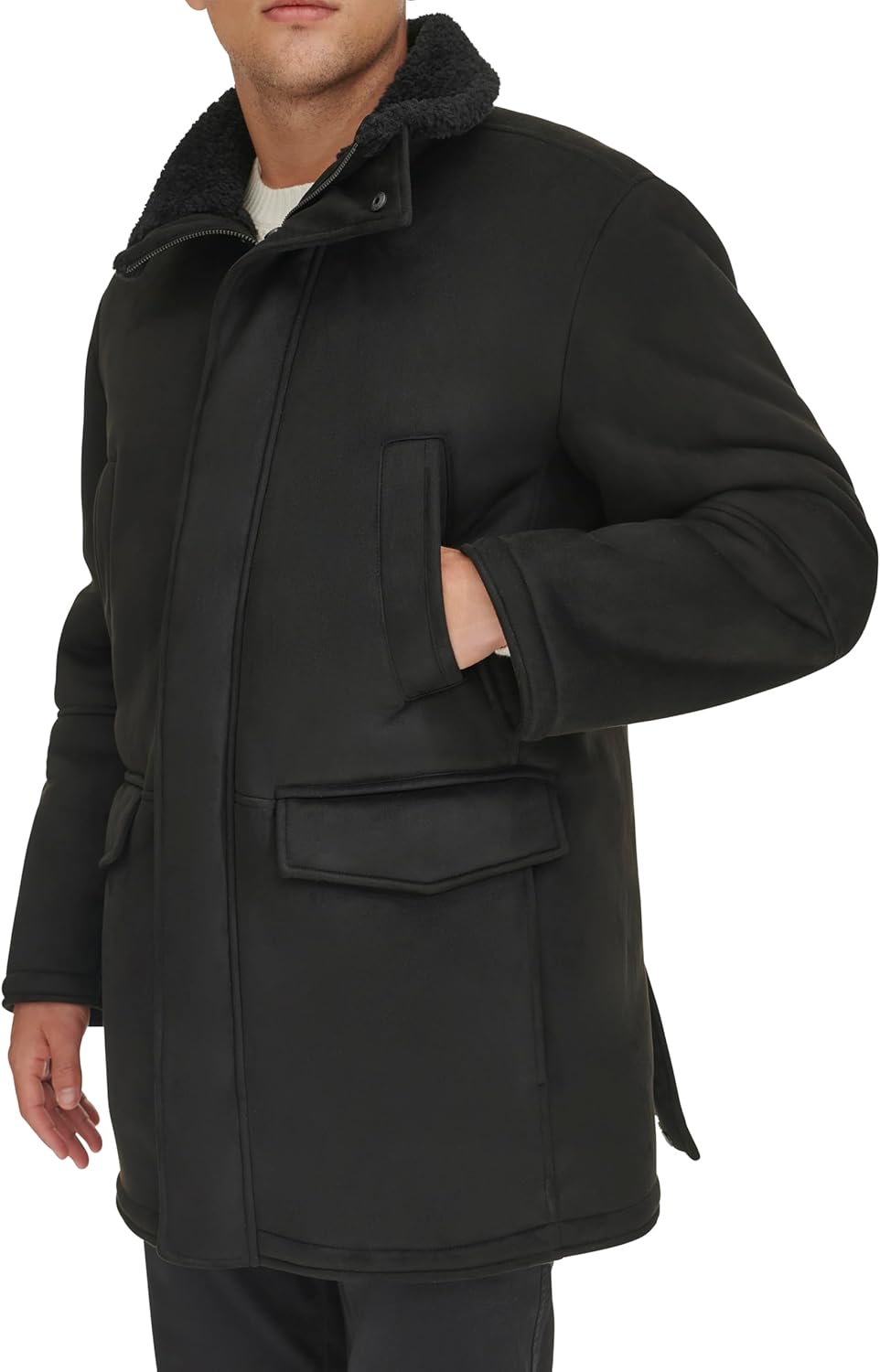 DOCKERS mens Faux Shearling Walking Coat - Image 3