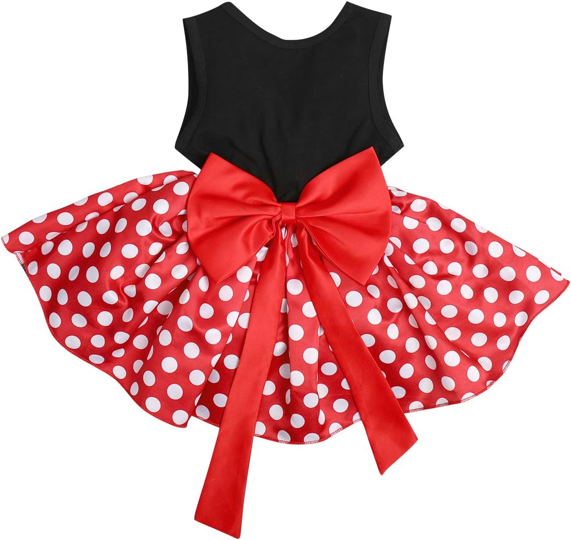IBTOM CASTLE Baby Girl Polka Dots Princess Costume Birthday Fancy Dress up Party Cosplay Ears Dance Clothing Set - Image 3