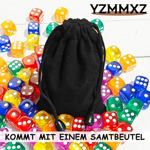 30 Stück Würfel bunt, Bunte würfel(6 Farben), 16 mm Bunter Würfel, Diese Würfel sind perfekt für die verschiedenen Brettspiele