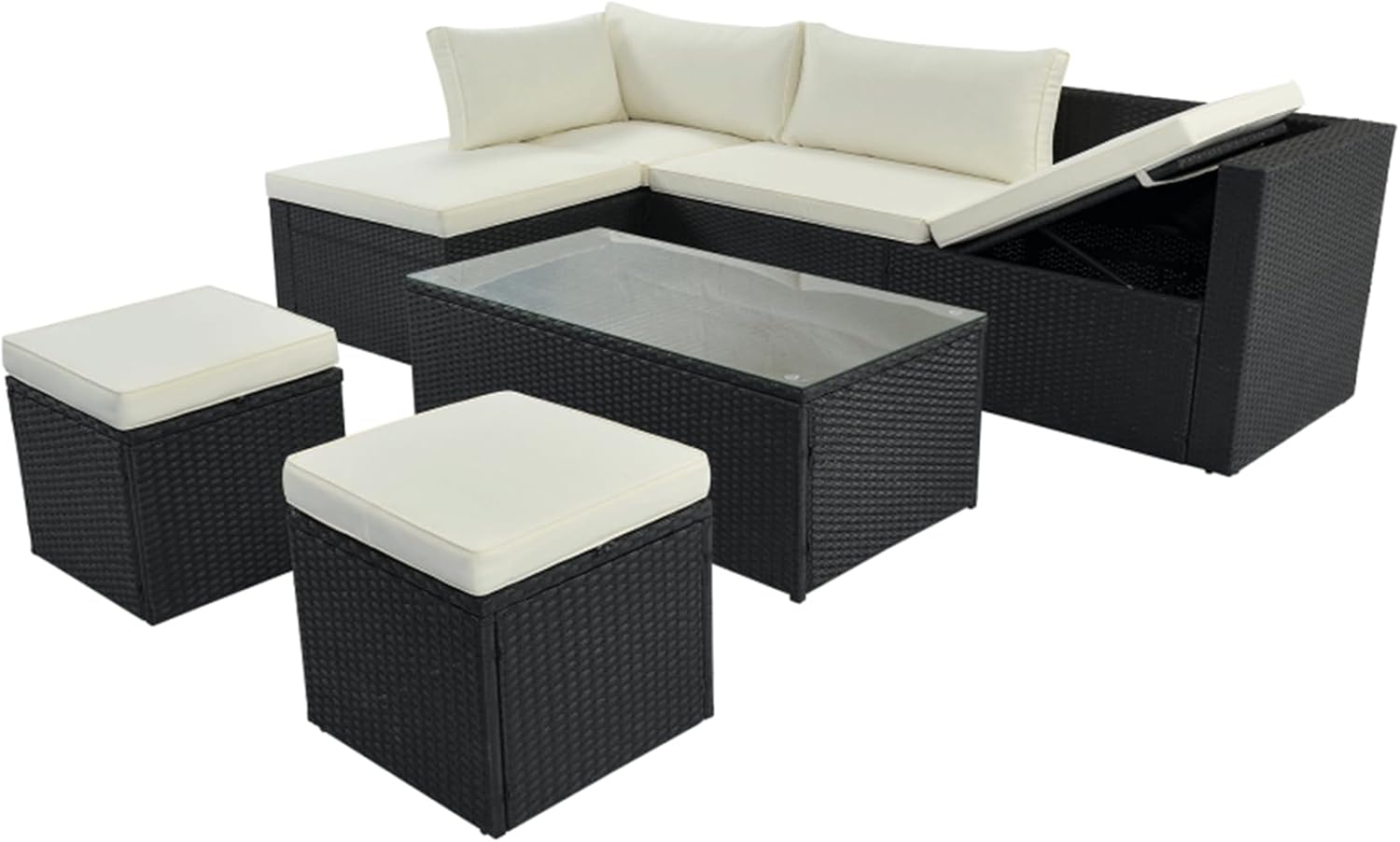 YZABEL Patio Furniture Set, Large Outdoor Wicker Sofa Set, PE Rattan, Movable Cushion, Sectional Lounger Sofa, For Backyard, Porch, Pool, Garden Gray YZABEL Patio Furniture Set, Large Outdoor Wicker Sofa Set, PE Rattan, Movable Cushion, Sectional Lounger Sofa, For Backyard, Porch, Pool, Garden Gray