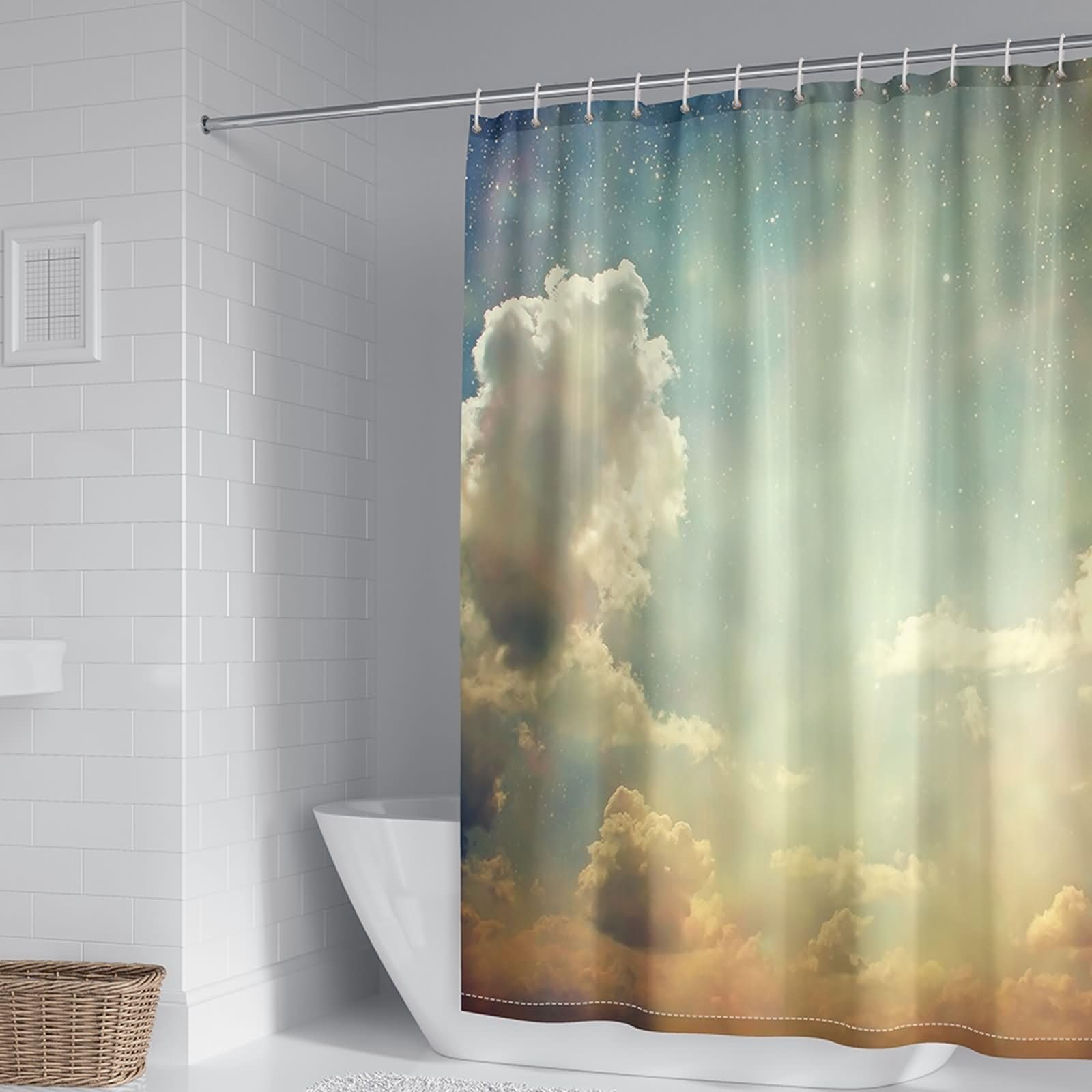 Rideau de douche KnSam polyester 300x200cm imperméable pour grande salle de bain