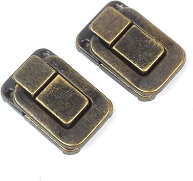 2x Square shape Drawbolt Closure Latch for Guitar Case or luggage,Antique Bronze 47mm