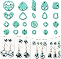 ACRNIGHEET Polymer Clay Cutters - 22 Gemstone Shapes for Earrings Jewelry Making Kit with Storage Box