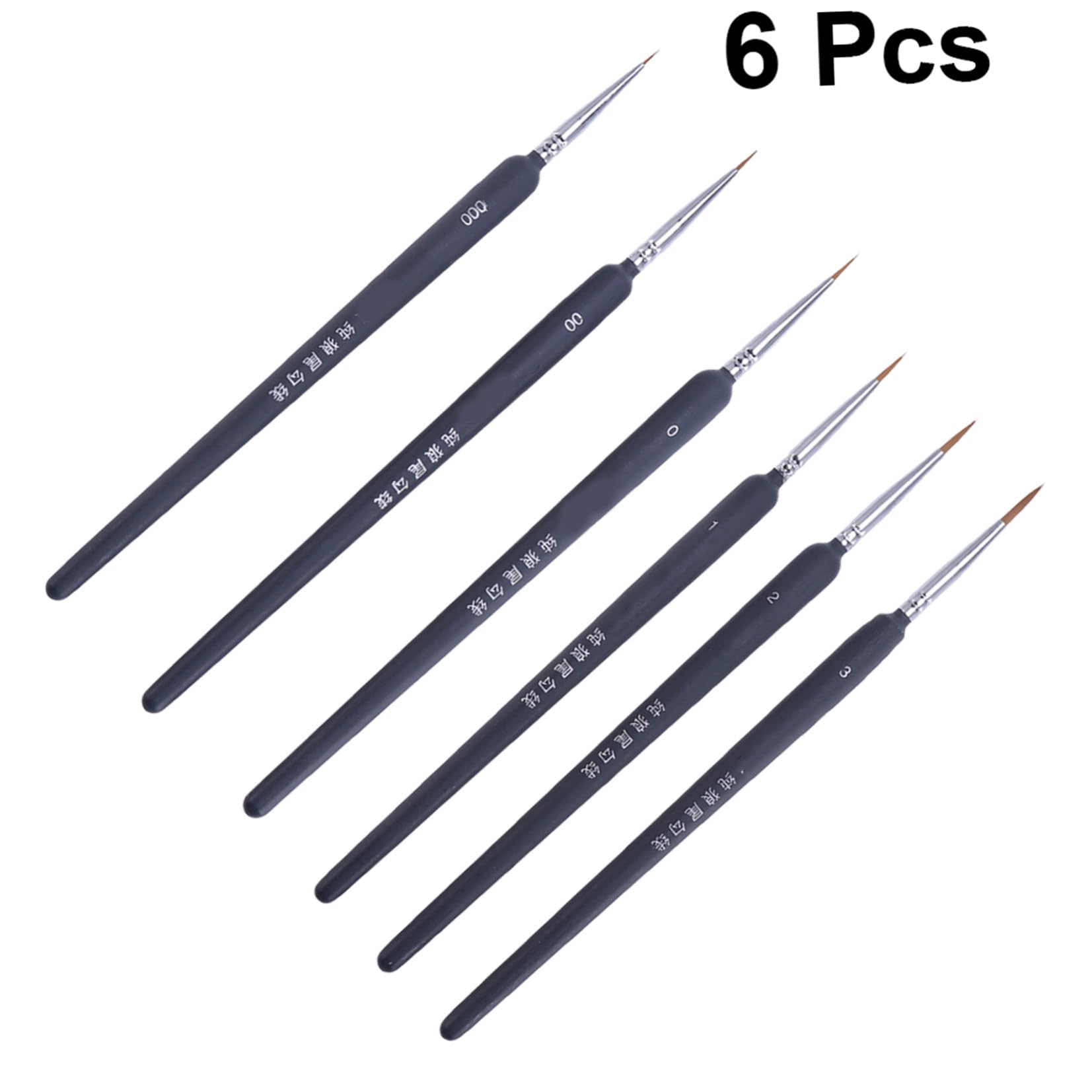 Pinceles de Acuarela y Óleo de Pelo de Comadreja 6 Piezas para Artistas y Estudiantes, Mango Plástico Resistente, Portátil, para Pintura Artística y Manualidades, Uso Escolar
