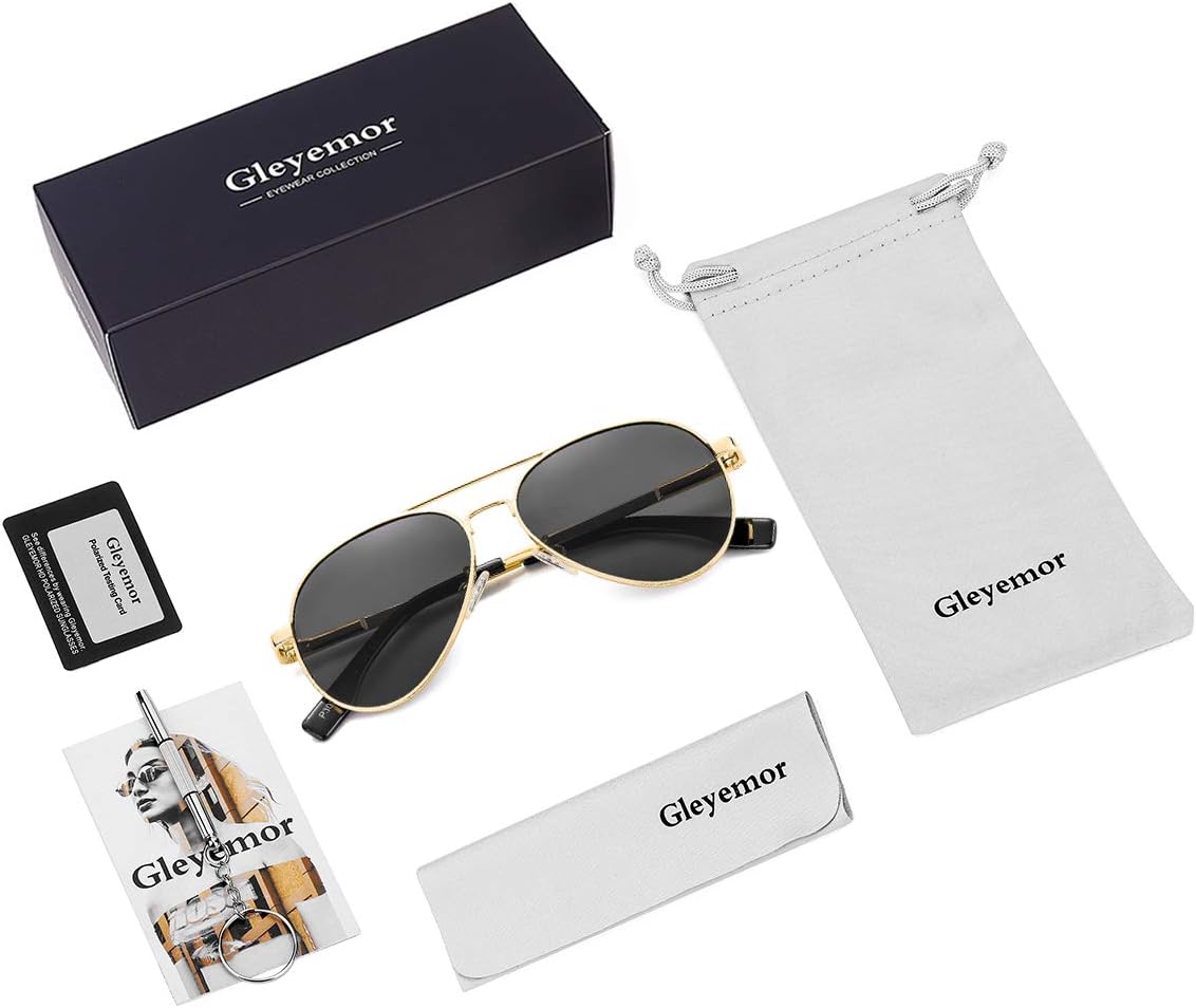 Gleyemor Polarized Aviator Sunglasses for Small Face Women and Men, 52MM Small Aviators 100% UV Protection - Image 7