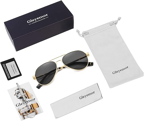 Miniatura 7 de Gleyemor Gafas de sol de aviador pequeñas para mujeres y hombres, marco pequeño de 2.047in, polarizadas, aviadores para cara pequeña