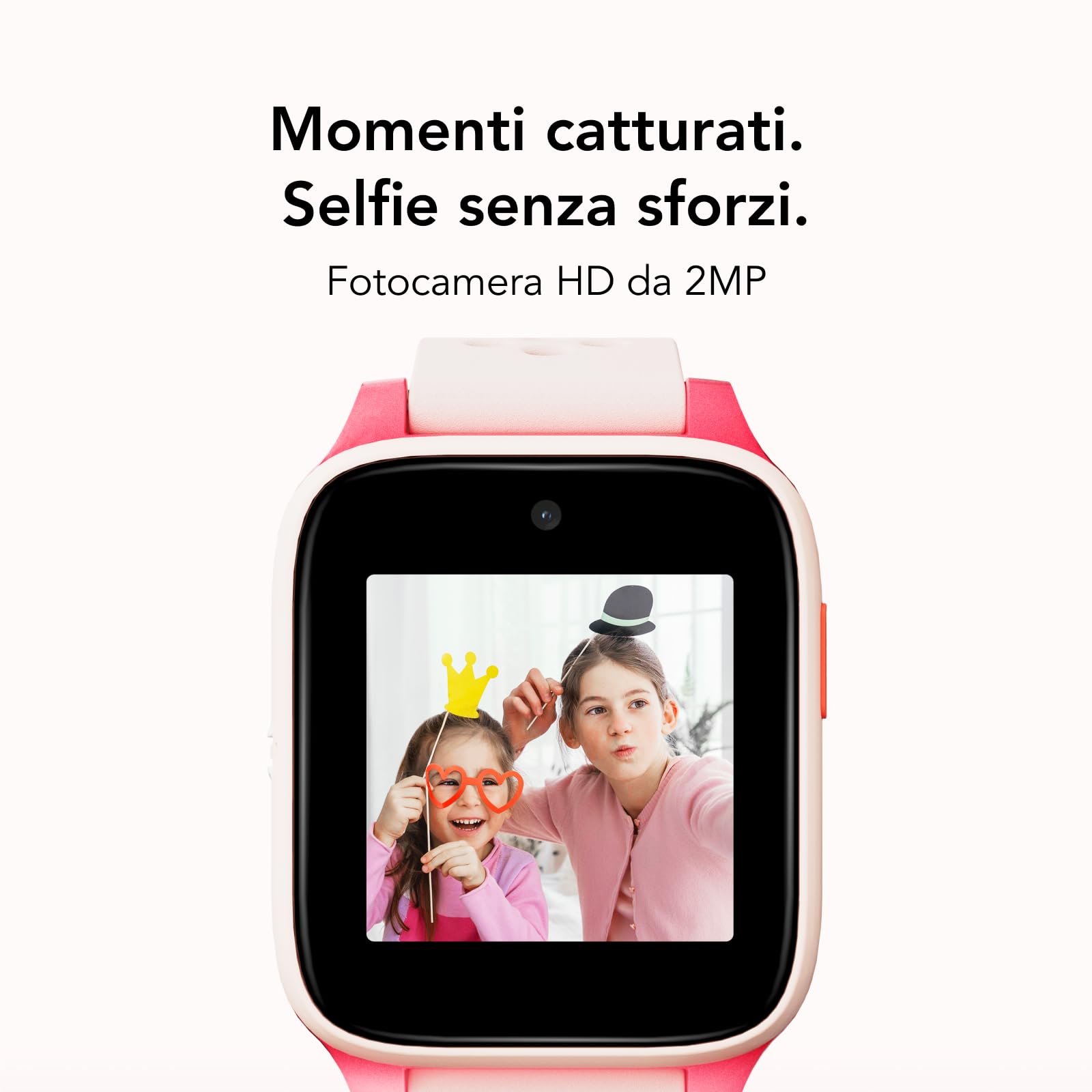 TCL MOVETIME MT46 - Smartwatch per bambini 4G, con Tracking GPS, Pulsante SOS, Fotocamera da 2MP, Fitness Tracking e Temi personalizzati, rosa