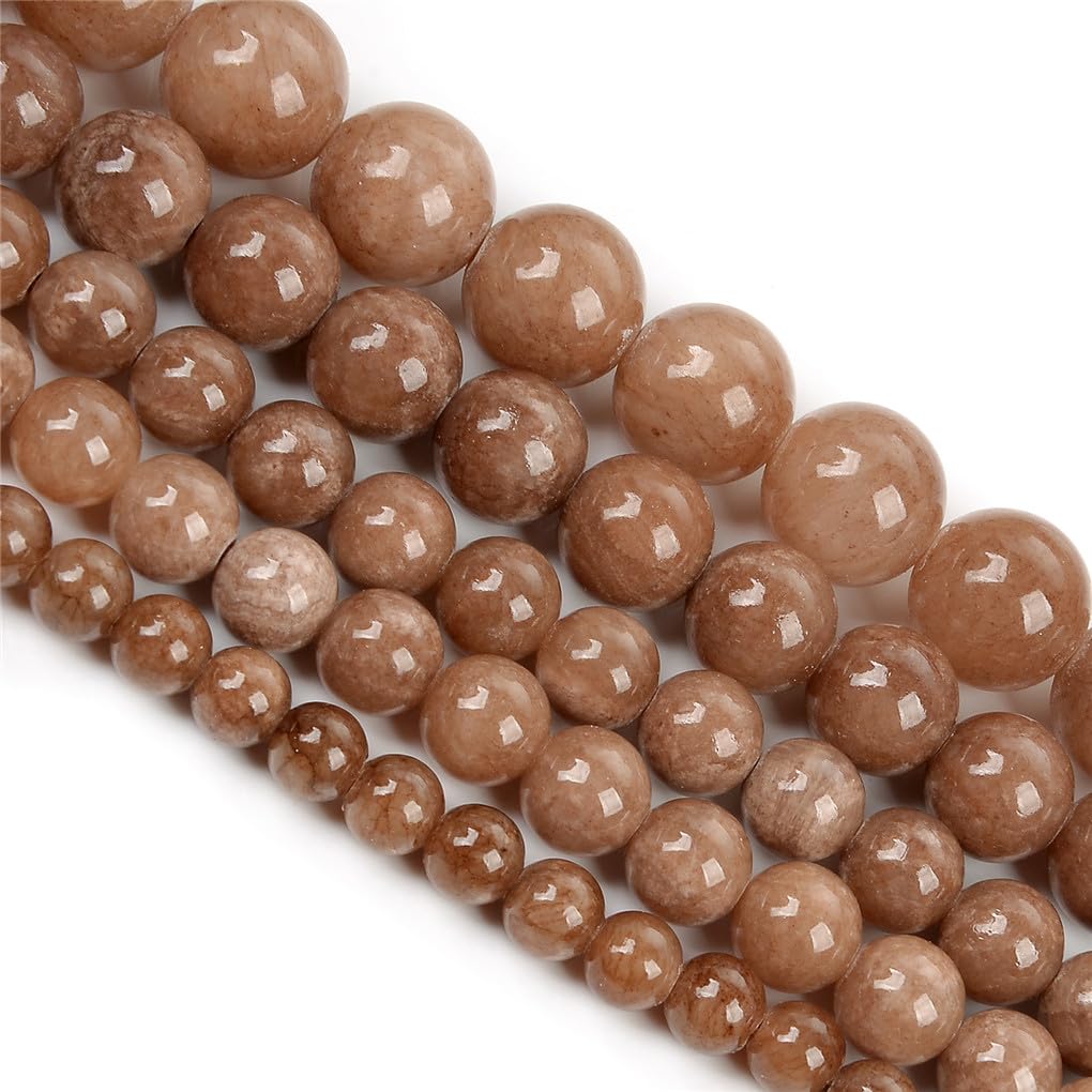 Perles de topaze brune rondes en vrac pour enfilage bracelet DIY