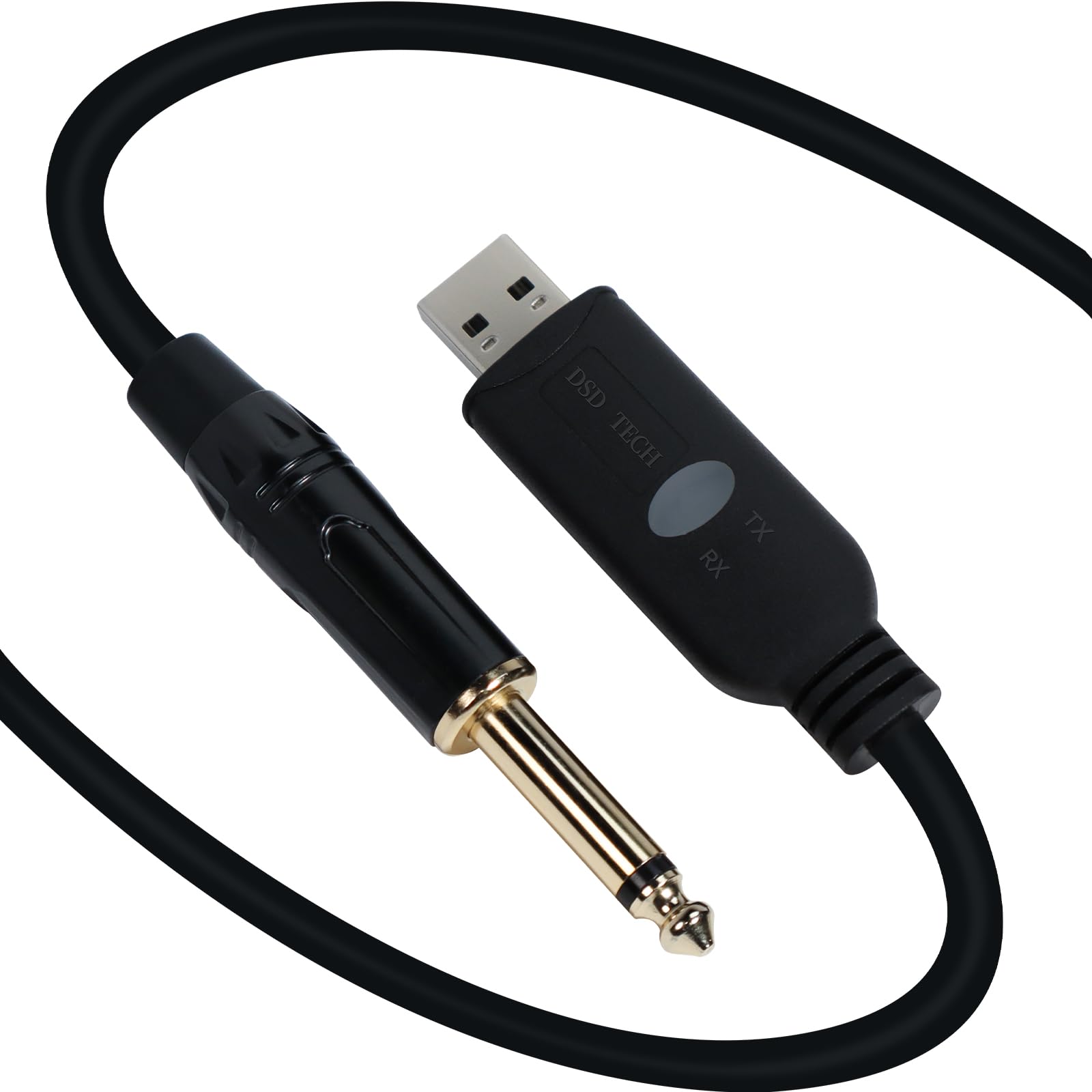 DSD TECH SH-AU20B USB zu 6.35mm Aufnahme-Audiokabel Unterstützt 96Khz 24Bit Sampling Rate