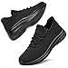 vibdiv Mens Fashion Slip On Walking Shoes - Lightweight Breathable Casual Mesh Non Slip Running Shoes Comfortable Sneakers for Men Allblack