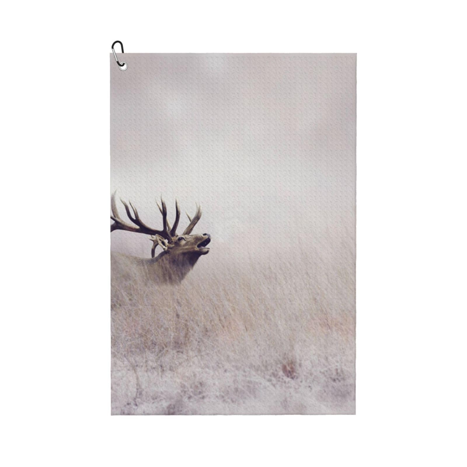 Hnnkloy Wild Deer Print, 16x24 in Portable Waffle Golf Towels with Carabiner Clip for Golf Bag