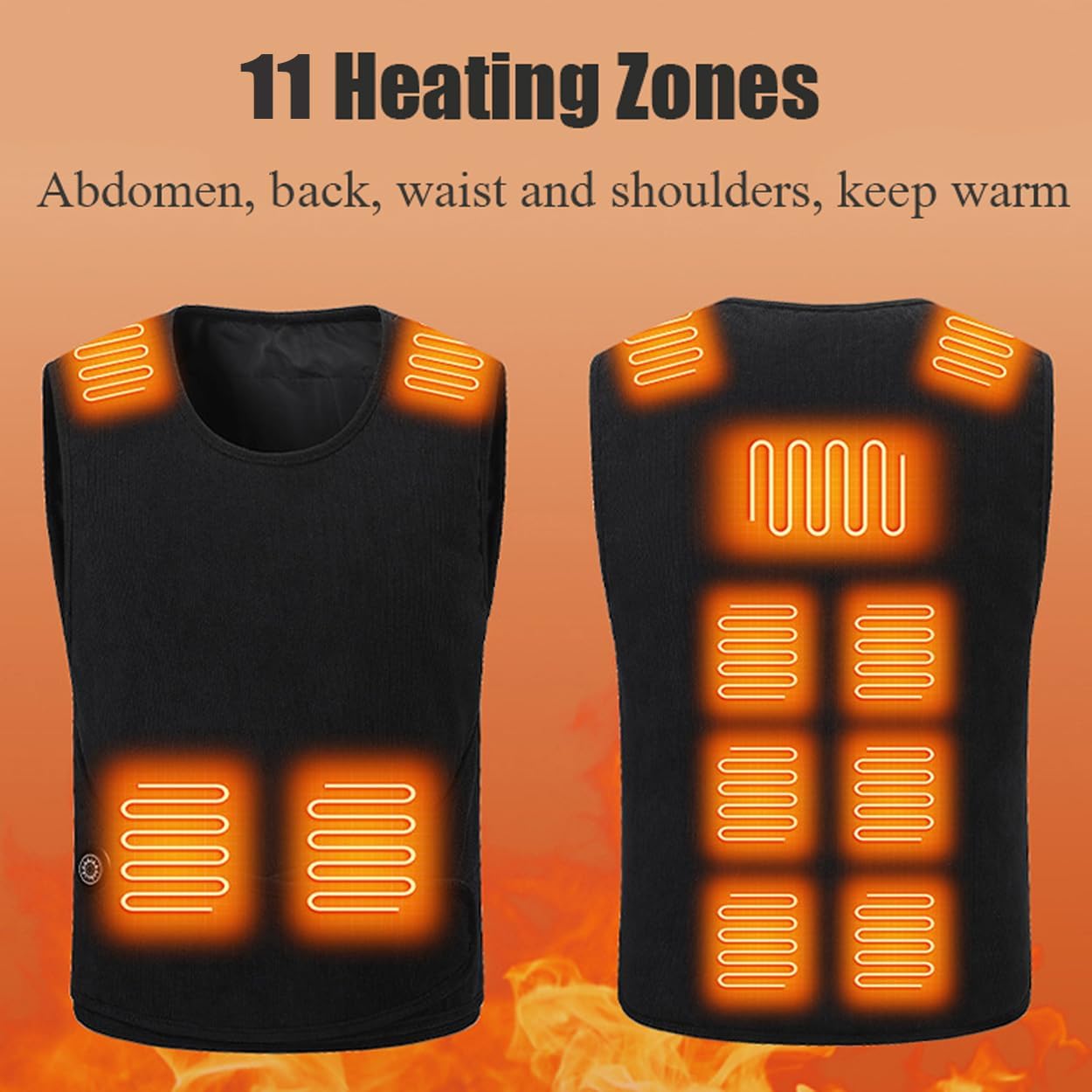 Heated Vest, Adjustable Soft Fleece Lined Tops with 8 Heating Zones, Electric Thermal Shirt Baselayer, No Battery