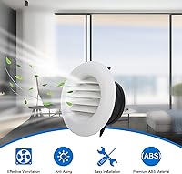 Vista 3 de Wadoy Kit de ventilación de escape Soffit de 4 pulgadas para ventilador de escape de baño, cubierta de ventilación redonda con una pantalla de mosca