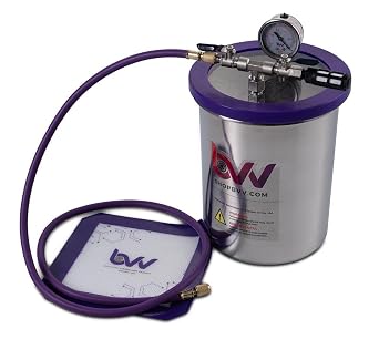 BVV 1.5 Gallon Tall Stainless Steel Vacuum Chamber - withGLASS LID