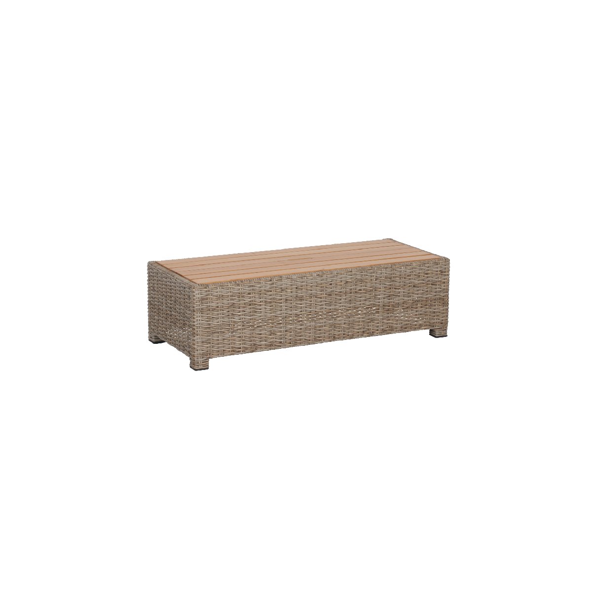 greemotion Salon de Jardin Terrasse Verona en Résine Tressée et Bois d’Acacia 100% FSC, Canapé d’Angle Gris 7 Places, Ensemble de Jardin Modulable avec 1 Table de Jardin, 1 Tabouret et 2 Canapés
