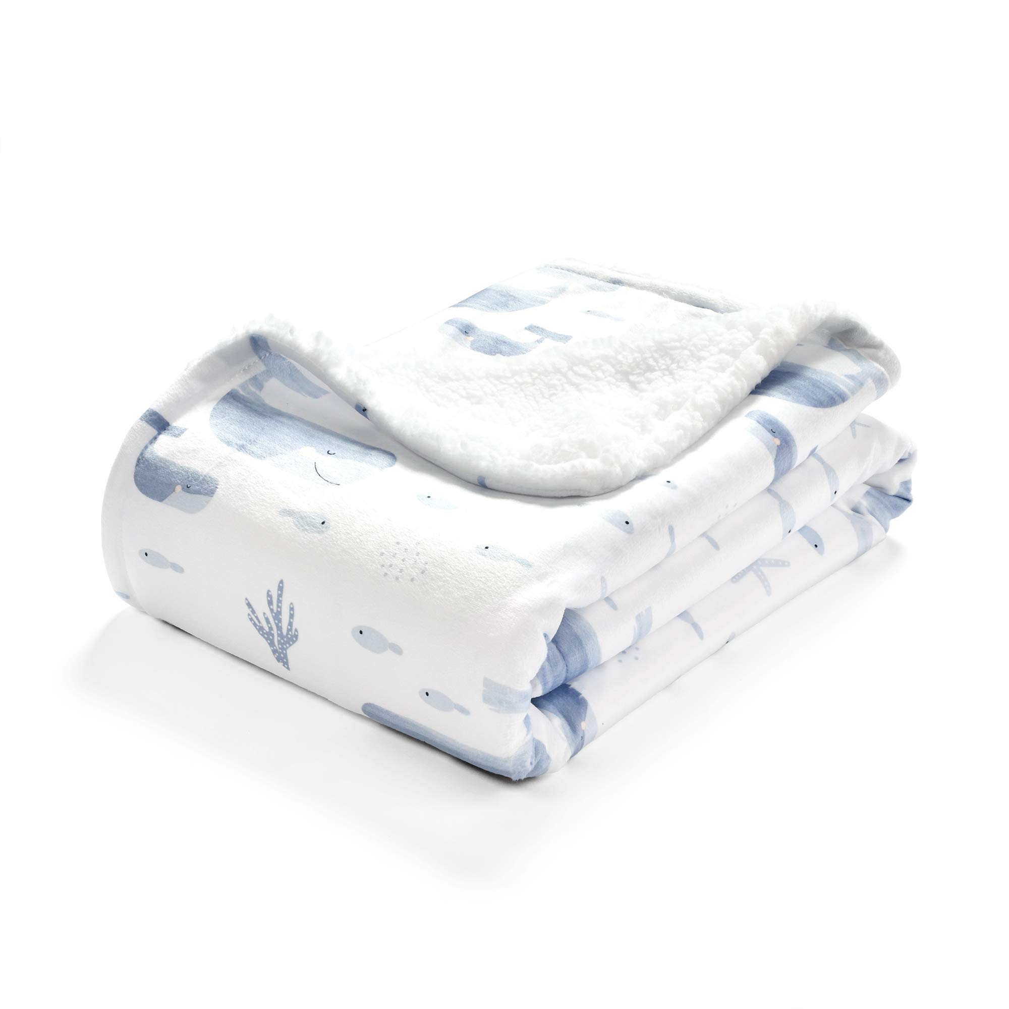 Lush Decor Manta Sherpa Baby Seaside, Azul, 30 x 40 Pulgadas