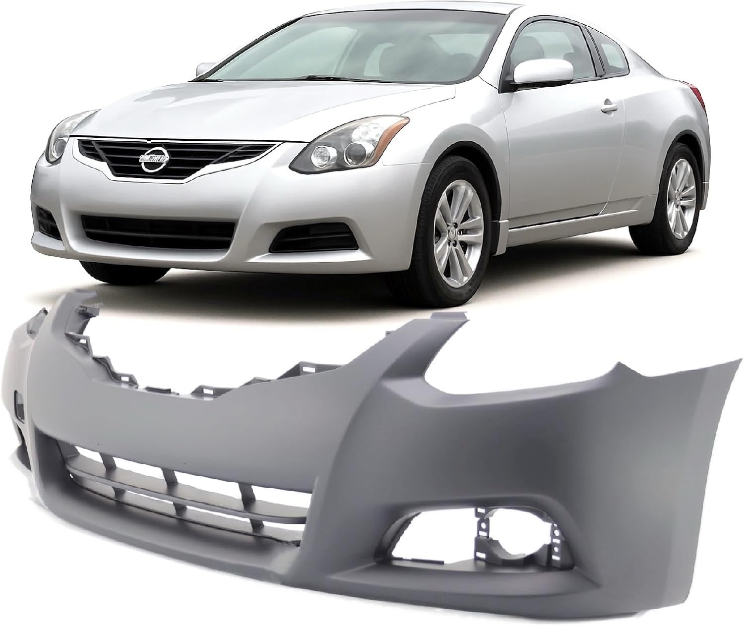 FitParts Compatible with Front Bumper Cover Fascia 2010-2013 Nissan Altima S Base SR Coupe 10-13. New Primed Without Sensor Holes, With Fog Light Holes. NI1000275 62022ZX10H