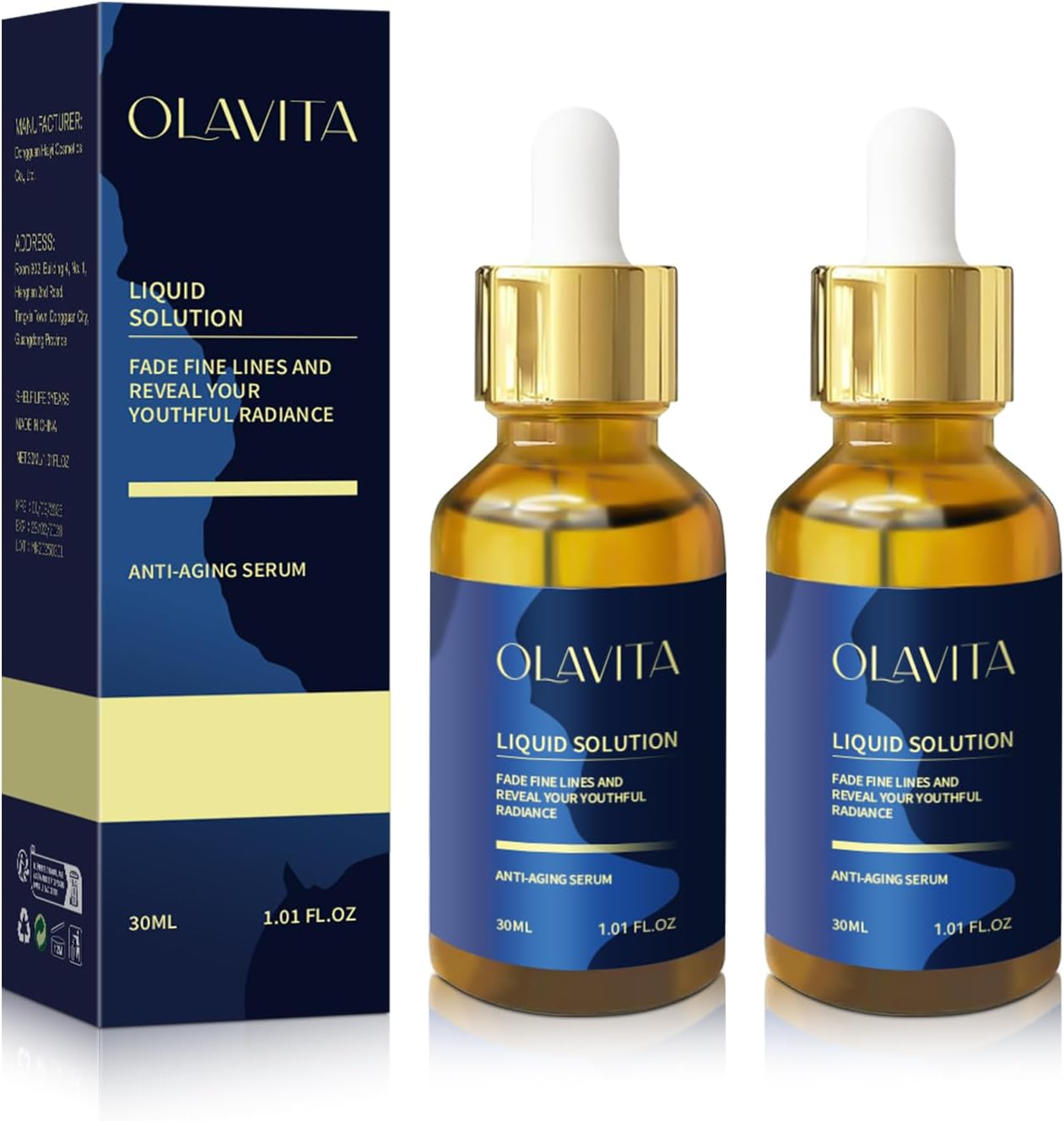 Face Serum,Olavita liquid solution anti aging serum,Anti-Aging Firming Facial, Diminishes Fine Lines & Wrinkles for All Skin Types(2PCS) Face Serum,Olavita liquid solution anti aging serum,Anti-Aging Firming Facial, Diminishes Fine Lines & Wrinkles for All Skin Types(2PCS)