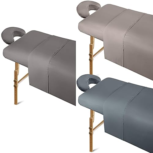 Miniatura 8 de Juego de 3 sábanas de microfibra para mesa de masaje, 3 piezas, 3 colores, cubierta plana para mesa de masaje, ligera y suave, sábana bajera para