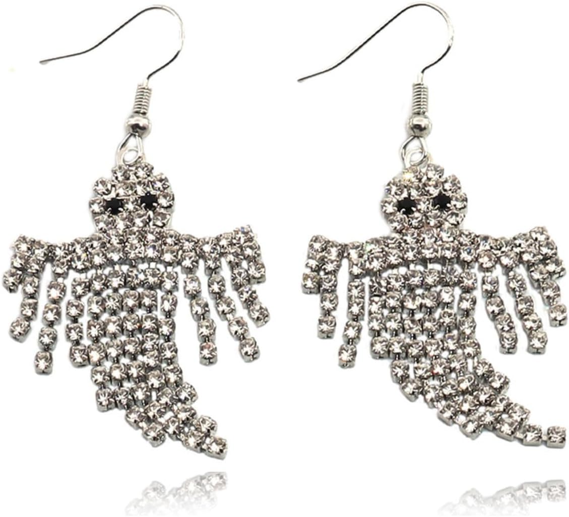 Rhinestone Ghost Earrings for Women Halloween Ghost Earrings Cute Ghosts Tassel Earring Dangle Halloween Costumes Woman 2025