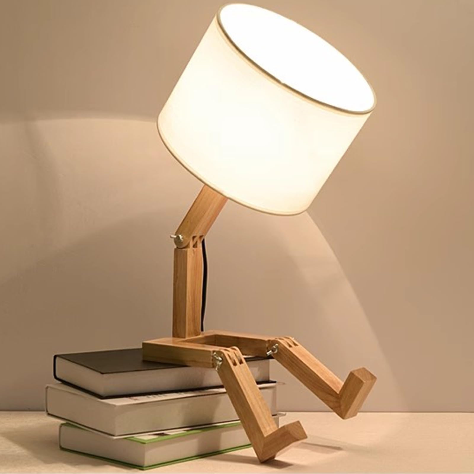 Lampka nocna prosta lampa biurkowa do nauki lampka nocna lampka nocna drewno ludzie ściemniana wersja wtyczki do sypialni salonu nauki, drewno lampki nocne