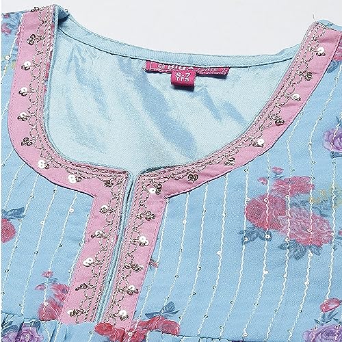 Image of BIBA Girls Viscose Flared Kurta Garara Suit Set