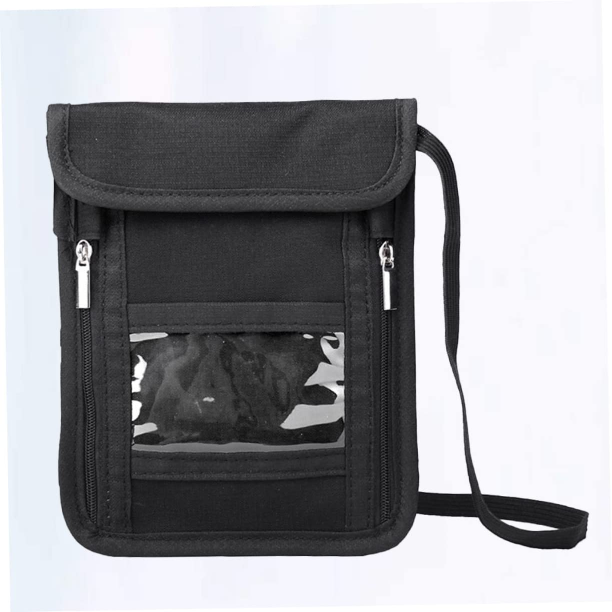3pezzi Portafoglio Da Viaggio Con Tasca Rfid Per Passaporto e Smartphone Borsa Tracolla Unisex Nero Custodia Sicura Per Documenti e Valuables