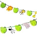 Festiko® 19pcs Jungle Animals Leaves Banner Home Decoration for Woodland Garland Forest Theme Birthday Festival Party gallery image