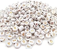 Vista 18 de 800 cuentas redondas blancas de letras del alfabeto acrílico de 4x7mm de la A a la Z, formas mixtas de plástico, cuentas sueltas a granel