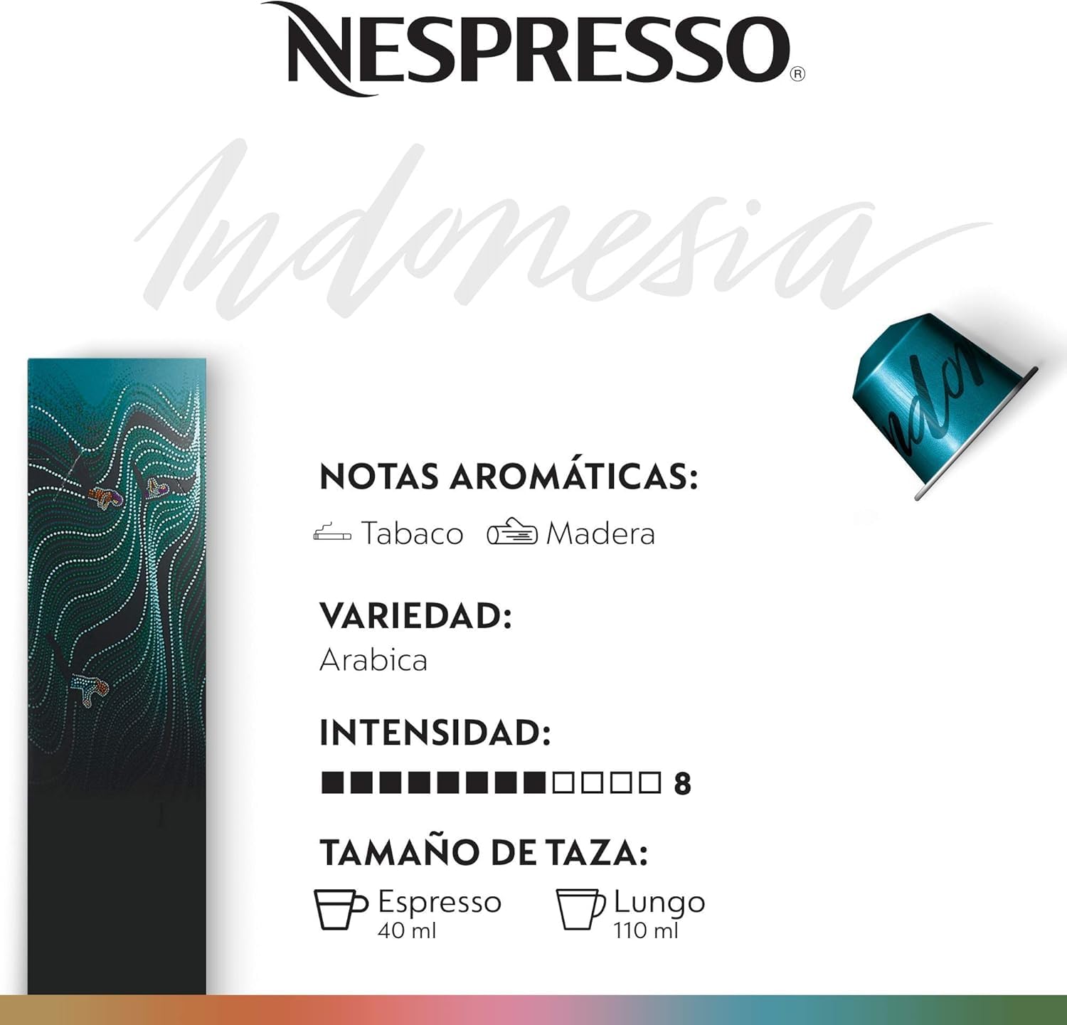 Nespresso Café Master Origin paquete variado 50 cápsulas: Colombia, Etiopía, India, Indonesia, Nicaragua - Sistema Original