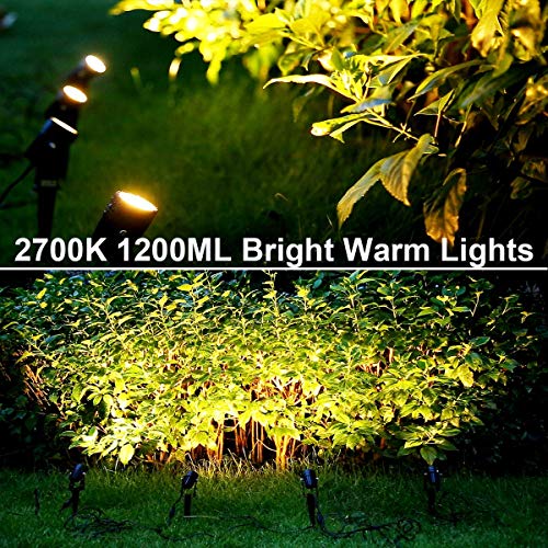 Landscape Lighting, Greenclick 12V LED Landscape Lights Pathway Lights Low Voltage Waterproof Outdoor Spotlights with Plug, Warm White Garden Lights for Driveway Yard Lawn Patio (4 Pack)
