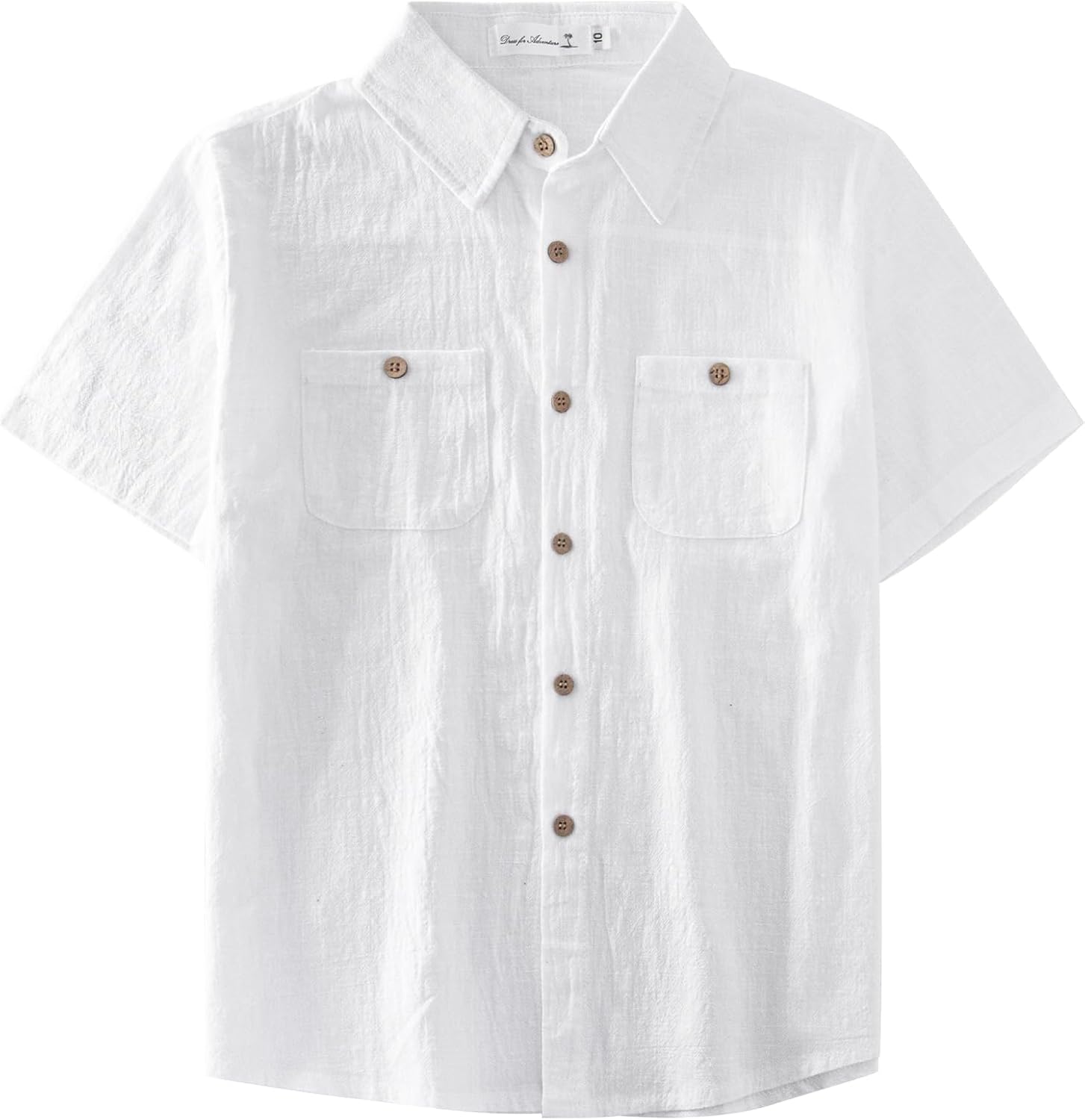 Yoimira Boys Short Sleeve Button Down Shirts Lightweight Summer Casual Cotton Woven Shirt with Pockets for Kids 6-14 Years