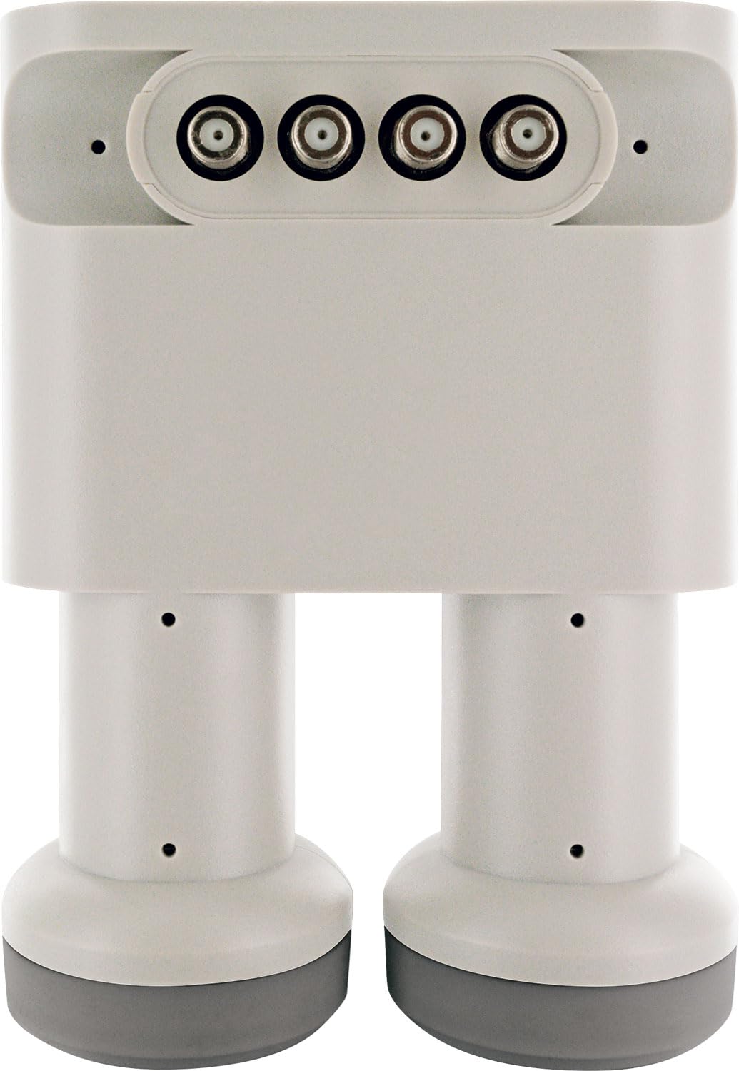 SCHWAIGER 5095 Monobloc Quad LNB 4-participants numérique Accessoires pour Parabole Protection Contre Les intempéries Raccords dorés Gris Clair Récepteur Satellite Eutelsat Astra