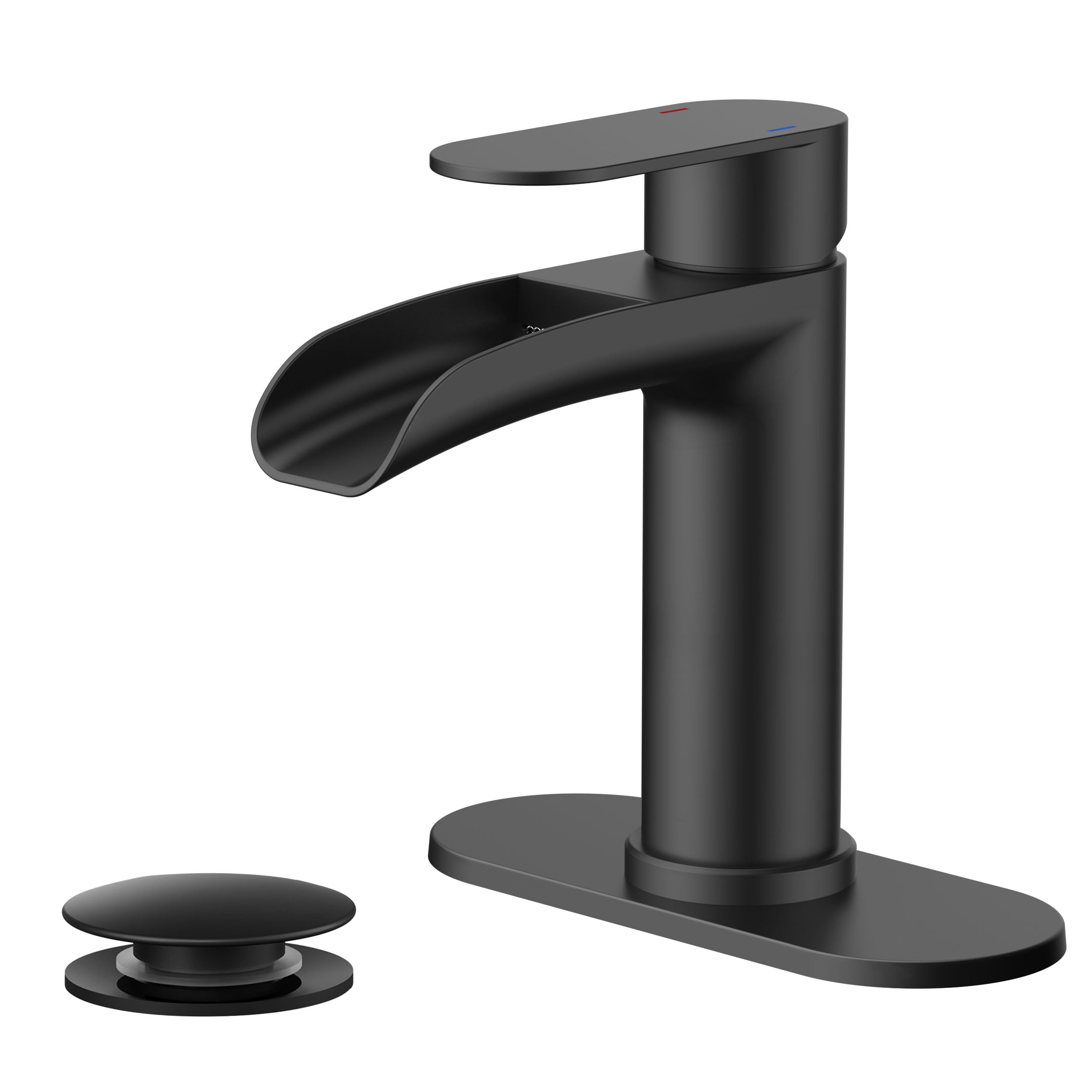 FORIOUS Single Handle Bathroom Faucet 1 Hole Vanity Sink Faucet Matte Black