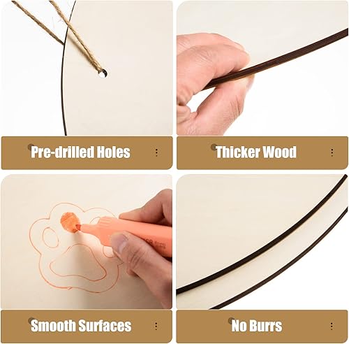 Miniatura 10 de 6 círculos de madera de 18 pulgadas