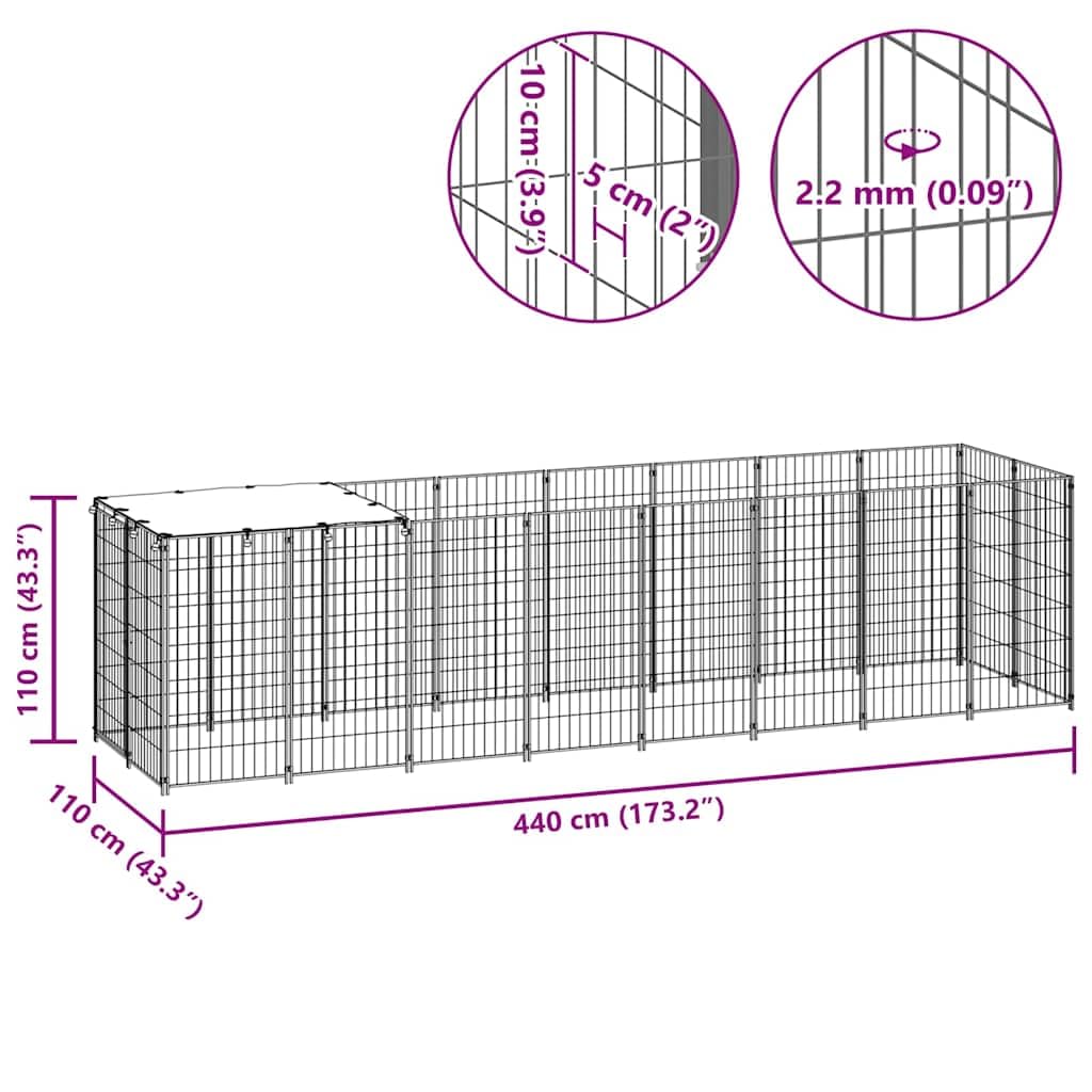 Cuccia nera, 4,84 m², in acciaio
