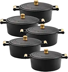 Jogo de panelas caçarolas de ferro fundido mineira 16 ao 24 Fundição Santana