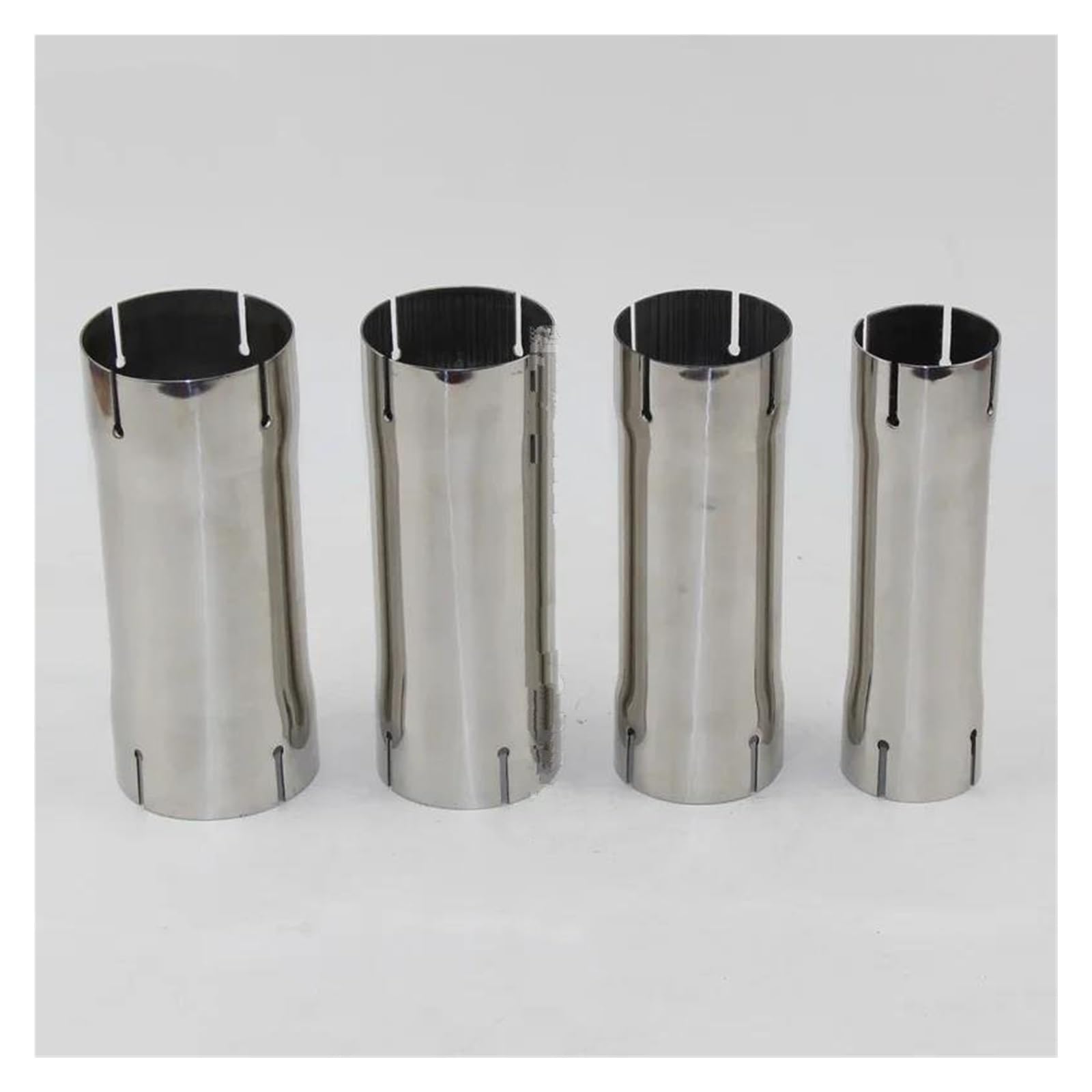 Tubo Scappamento Gli Accessori Per Auto Manicotto Universale In Acciaio Inossidabile 304 Silenziatore Per Tubo Espanso Connettore Calibro 54mm 66mm 73mm 80mm 4 Slot Silenziatore(73mm-70mm-73mm)