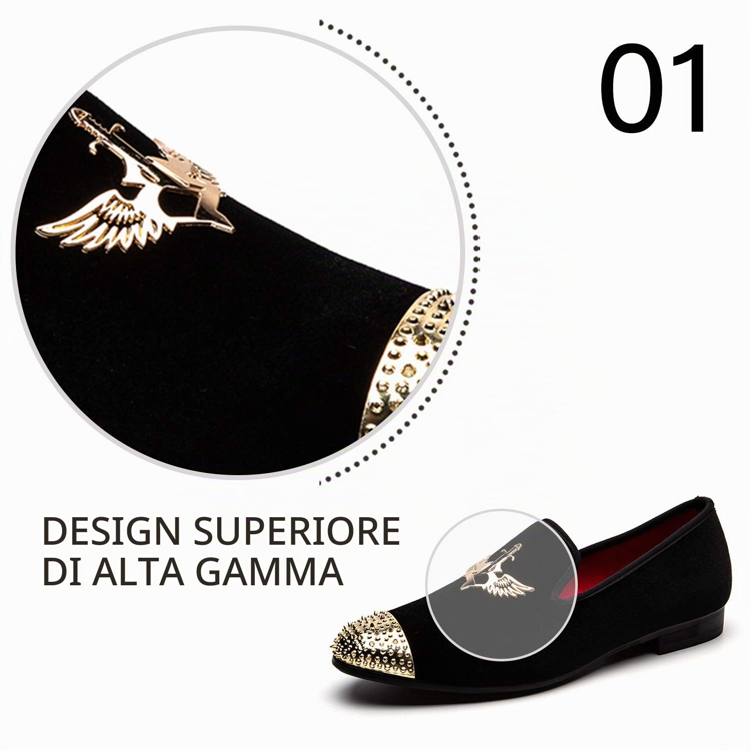 JITAI Mocassini alla Moda E Scarpe in Ecopelle dei Mocassini da Festa da Uomo Scarpe Eleganti Uomo