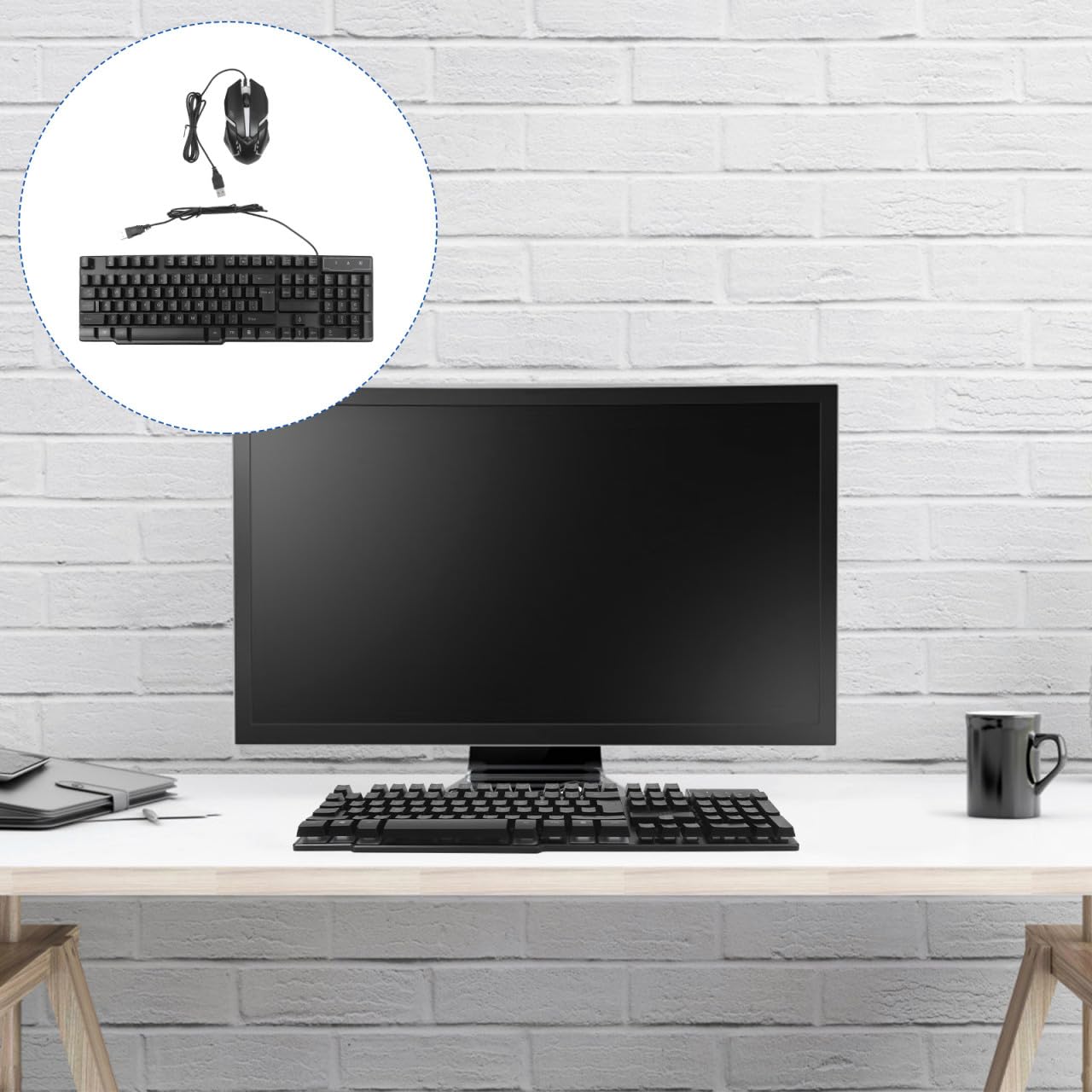 Tastiera Mouse Combo USB Retroilluminata per Computer Nero | Set 1 Pezzo, Plastica, Design Unico, per Gaming e Ufficio, Accessori Informatica