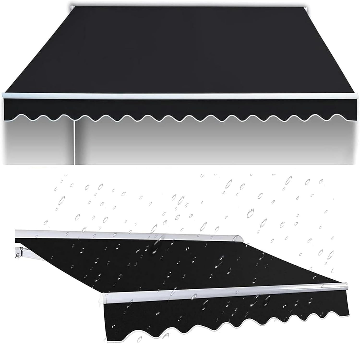 Patio Awning Replacement Fabric Top Cover Durable Exterior Replacement Awning Fabric, Waterproof Tarpaulin UV Protection Sunshade Canvas for Patio, Deck, Garden, Beach(10x5ft(3x1.5m))