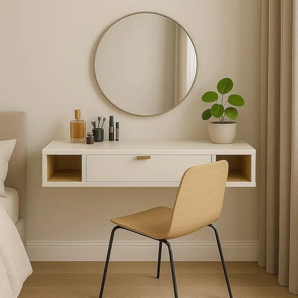 Penteadeira Com Porta Nichos Para Quarto Closed Tampo Amplo Versatta Design Moderno