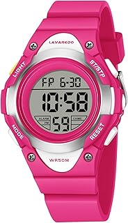 Kinder Mädchen Jungen Armbanduhr mit Silikonband,Digitaluhr mit 5 ATM Wasserdicht,Sportuhr mit Alarm,Stoppuhr,Datum,Licht