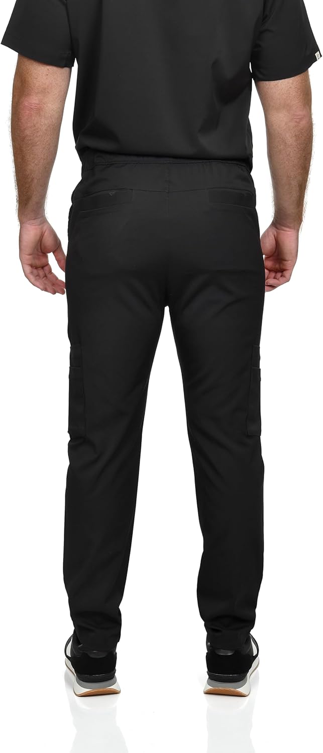 CINQO Men Scrub Set V-Neck Scrub Top & Bottom 4-Way Stretch, Breathable, Modern Fit Medical Work