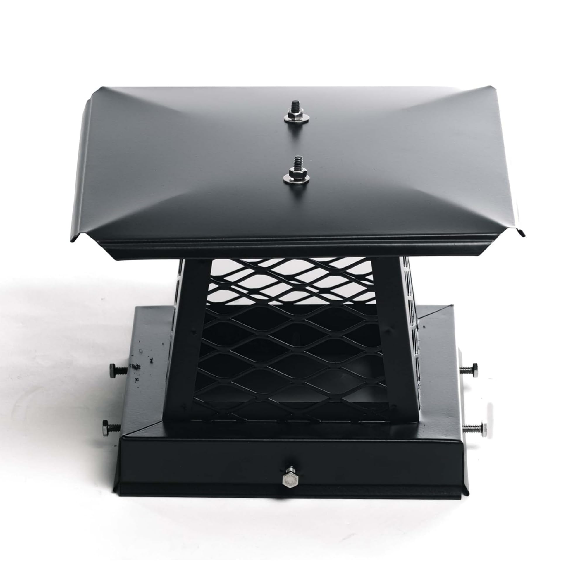 Chimcare 13" x 13" Black Chimney Cap - Stainless Steel, Powder-Coated Finish - Chimney Cap for Standard Masonry, Rain & Animal Protection - Easy