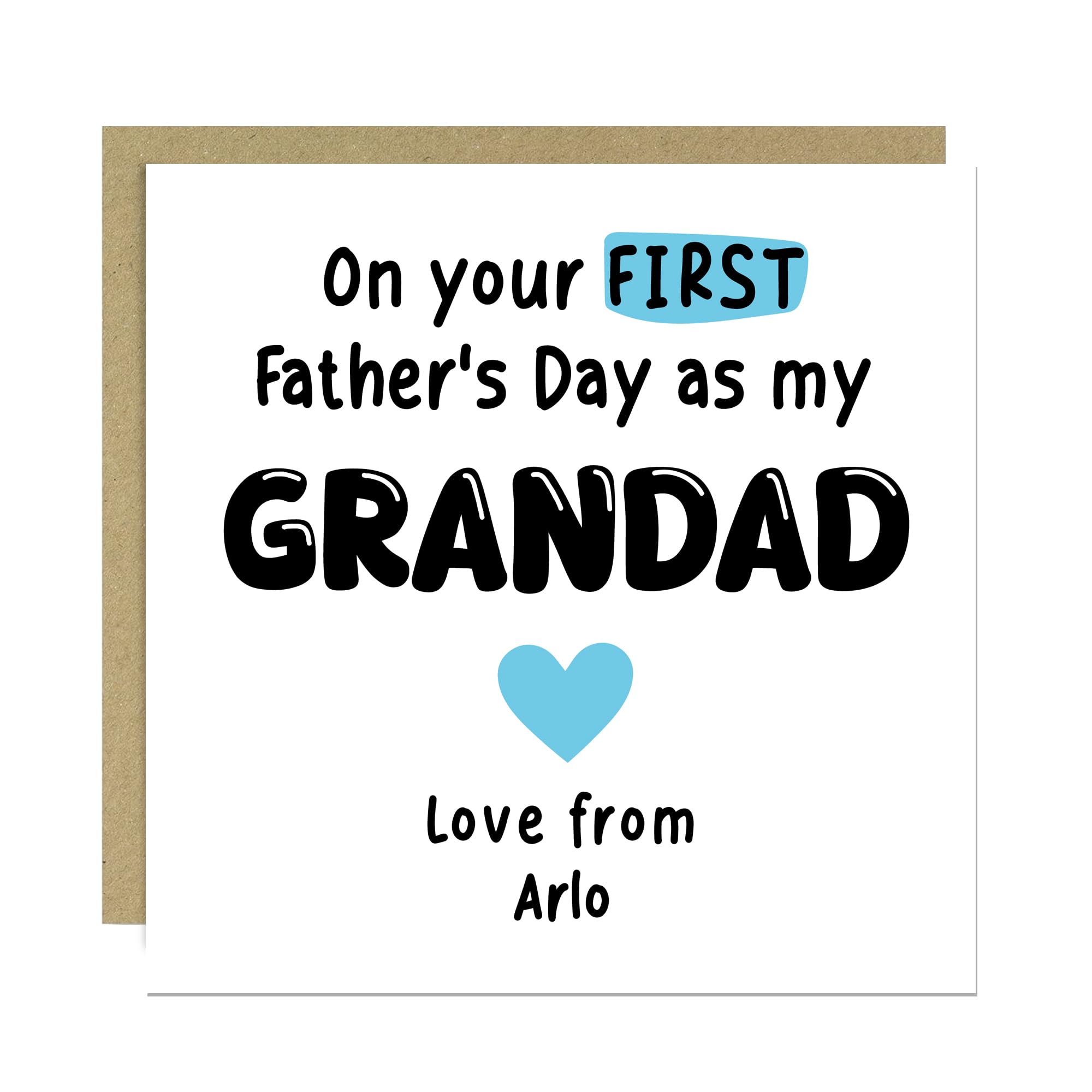 RED OCEAN 1st Fathers Day As My Grandad Card Personalised Card For Grandad New To Be From Baby Girl Baby Boy With Envelope
