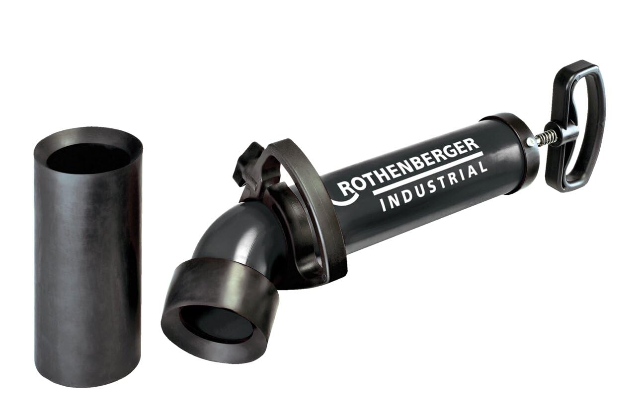 ROTHENBERGER Industrial RoPump Power Saugdruckrohrreiniger inkl. 2 Adapter, Siphon- und Abflüsse in Küche, Bad, WC, 1500002695