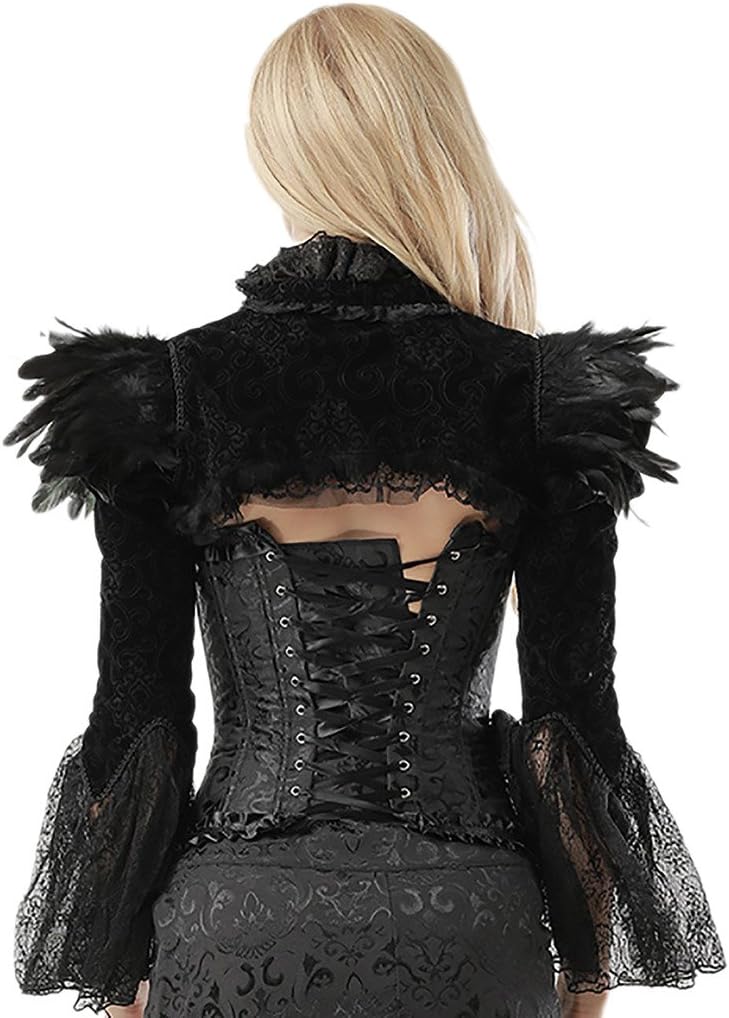 Alivila.Y Fashion Corset Womens Feather Steampunk Jacket Retro Bolero Vintage Shrug